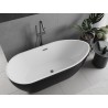 Mexen Eos vabaltseisev vann 150 x 75 cm, valge/must, ülevool gun metal - 52471507575-95