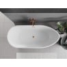 Mexen Eos freistehende Badewanne 150 x 75 cm, weiß/schwarz, gebürsteter Messingüberlauf - 52471507575-65