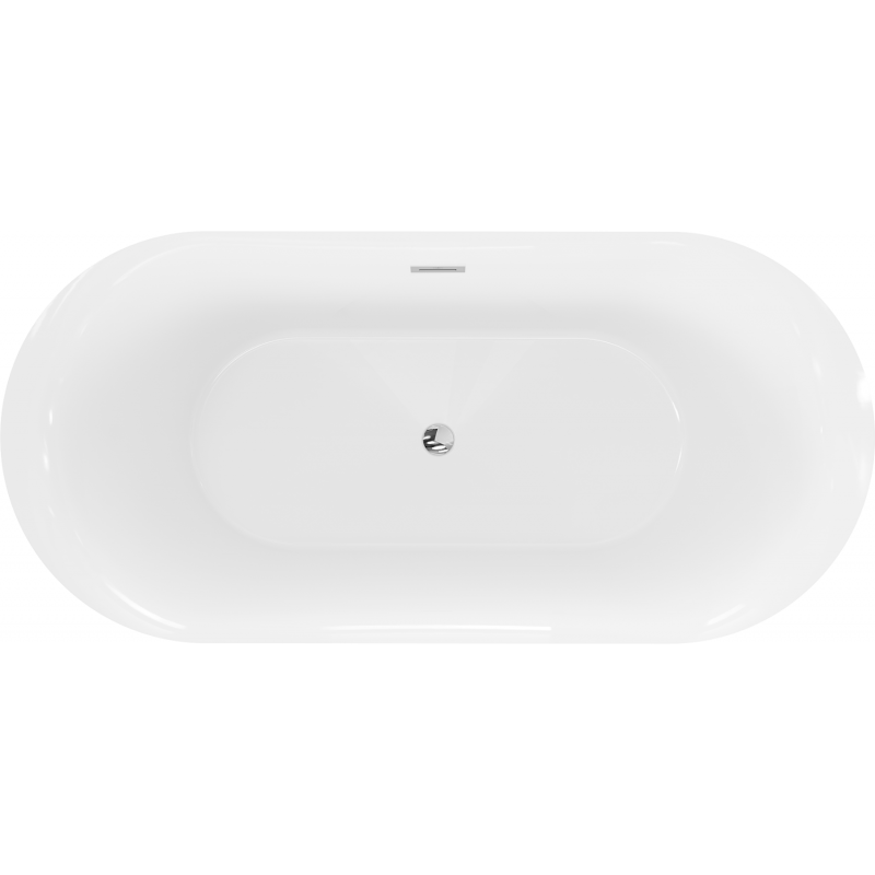 Mexen Roxy freestanding bath 170 x 80 cm, white, chrome overflow - 51201708000-01