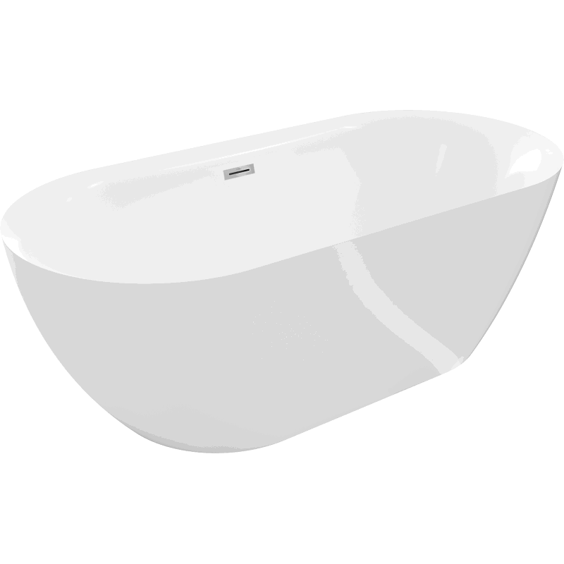 Mexen Roxy freestanding bath 170 x 80 cm, white, chrome overflow - 51201708000-01