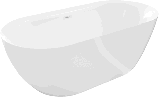 Mexen Roxy Badewanne freistehend 170 x 80 cm, weiß, Überlauf weiß - 51201708000-20