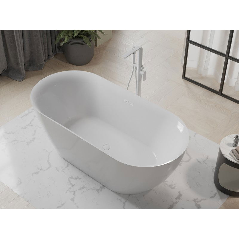 Mexen Roxy vasca da bagno indipendente 170 x 80 cm, bianca, troppopieno bianco - 51201708000-20