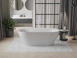 Mexen Roxy Badewanne freistehend 170 x 80 cm, weiß, Überlauf weiß - 51201708000-20