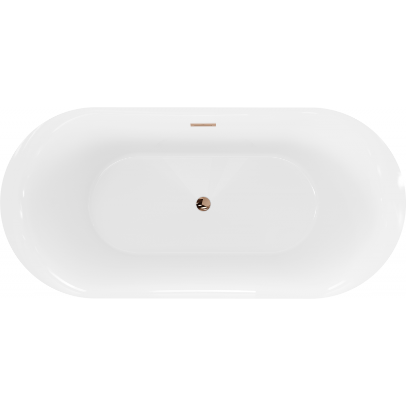 Mexen Roxy vasca da bagno freestanding 170 x 80 cm, bianca, troppopieno oro rosa - 51201708000-60