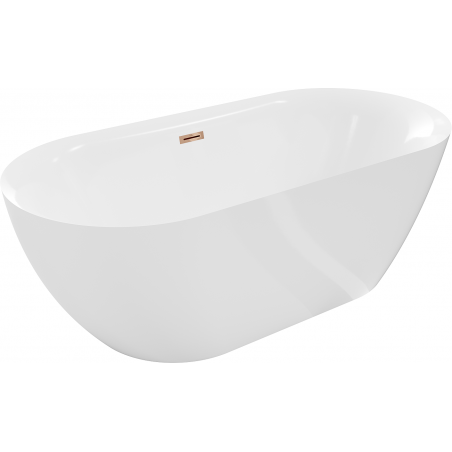 Mexen Roxy freistehende Badewanne 170 x 80 cm, weiß, Roségold Überlauf - 51201708000-60