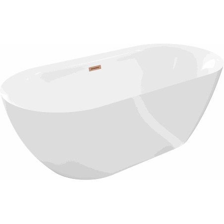 Mexen Roxy baignoire autoportante 170 x 80 cm, blanche, trop-plein cuivre brossé - 51201708000-65