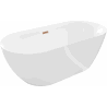 Mexen Roxy freestanding bath 170 x 80 cm, white, brushed copper overflow - 51201708000-65