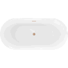 Mexen Roxy freestanding bath 170 x 80 cm, white, brushed copper overflow - 51201708000-65