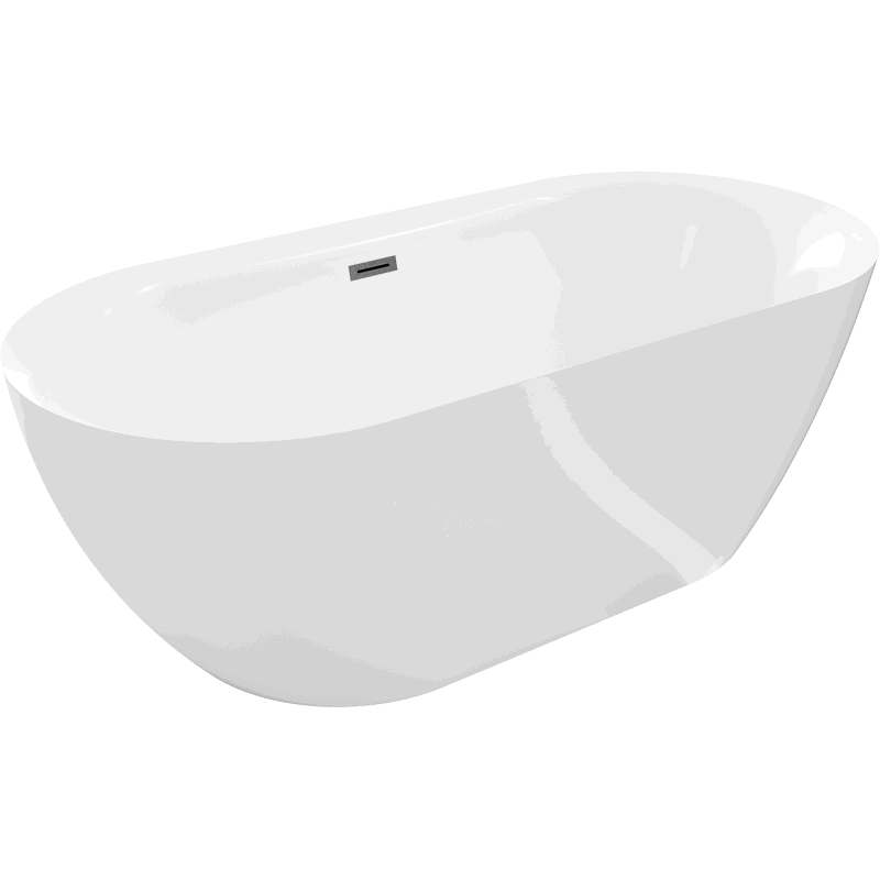 Mexen Roxy freistehende Badewanne 170 x 80 cm, weiß, gebürsteter gun gray Ablauf - 51201708000-66