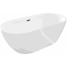 Mexen Roxy freistehende Badewanne 170 x 80 cm, weiß, gebürsteter gun gray Ablauf - 51201708000-66