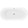 Mexen Roxy freistehende Badewanne 170 x 80 cm, weiß, gebürsteter gun gray Ablauf - 51201708000-66