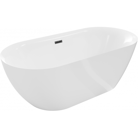 Mexen Roxy vrijstaande badkuip 170 x 80 cm, wit, zwarte overloop - 51201708000-70