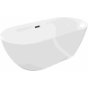 Mexen Roxy freistehende Badewanne 170 x 80 cm, weiß, Überlauf schwarz - 51201708000-70