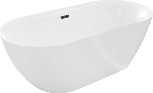 Mexen Roxy freestanding bath 170 x 80 cm, white, black overflow - 51201708000-70