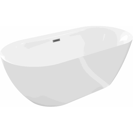 Mexen Roxy freistehende Badewanne 170 x 80 cm, weiß, Überlauf gun metal - 51201708000-95