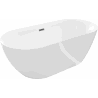 Mexen Roxy freistehende Badewanne 170 x 80 cm, weiß, Überlauf gun metal - 51201708000-95