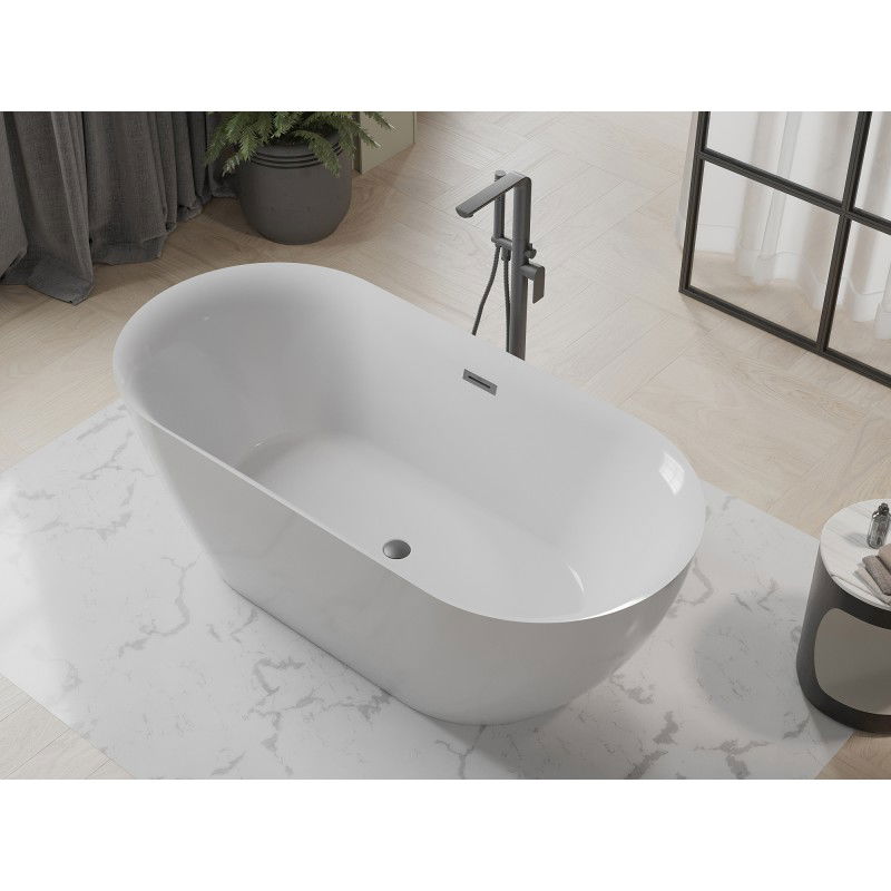 Mexen Roxy freestanding bathtub 170 x 80 cm, white, gun metal overflow - 51201708000-95