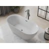 Mexen Roxy freistehende Badewanne 170 x 80 cm, weiß, Überlauf gun metal - 51201708000-95