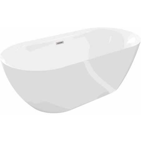 Mexen Roxy freistehende Badewanne 170 x 80 cm, weiß, Abfluss aus gebürstetem Nickel - 51201708000-97