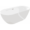 Mexen Roxy freistehende Badewanne 170 x 80 cm, weiß, Abfluss aus gebürstetem Nickel - 51201708000-97