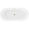 Mexen Roxy Badewanne freistehend 170 x 80 cm, weiß/schwarz, Überlauf gold - 51201708075-50