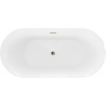 Mexen Roxy vrijstaande badkuip 170 x 80 cm, wit/zwart, overloop goud - 51201708075-50