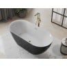 Mexen Roxy Badewanne freistehend 170 x 80 cm, weiß/schwarz, Überlauf gold - 51201708075-50