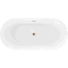Mexen Roxy freistehende Badewanne 170 x 80 cm, weiß/schwarz, Roségold Überlauf - 51201708075-60