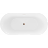Mexen Roxy vabadalt seisev vann 170 x 80 cm, valge/must, ülevool roosa kuld - 51201708075-60