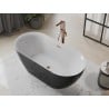Mexen Roxy freistehende Badewanne 170 x 80 cm, weiß/schwarz, Roségold Überlauf - 51201708075-60