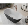 Mexen Roxy vabadalt seisev vann 170 x 80 cm, valge/must, ülevool roosa kuld - 51201708075-60