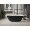 Mexen Roxy freistehende Badewanne 170 x 80 cm, weiß/schwarz, Roségold Überlauf - 51201708075-60