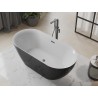 Mexen Roxy vaba seisev vann 170 x 80 cm, valge/must, ülevooluava gun gray harjatud - 51201708075-66