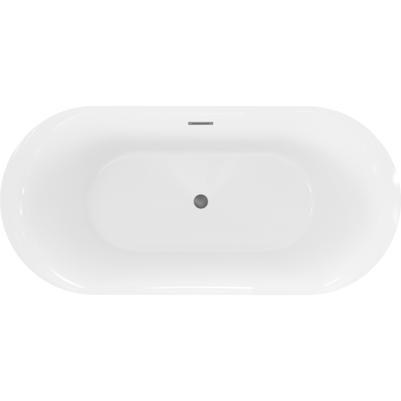 Mexen Roxy vasca da bagno indipendente 170 x 80 cm, bianco/nero, troppopieno gun metal - 51201708075-95