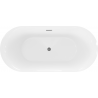 Mexen Roxy freistehende Badewanne 170 x 80 cm, weiß/schwarz, mit Überlauf in Gun Metal - 51201708075-95