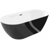 Mexen Roxy freestanding bathtub 170 x 80 cm, white/black, gun metal overflow - 51201708075-95