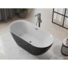 Baignoire Mexen Roxy autoportante 170 x 80 cm, blanche/noire, évacuation gun metal - 51201708075-95