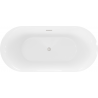 Mexen Roxy freistehende Badewanne 170 x 80 cm, weiß/schwarz, Überlauf gebürstetes Nickel - 51201708075-97
