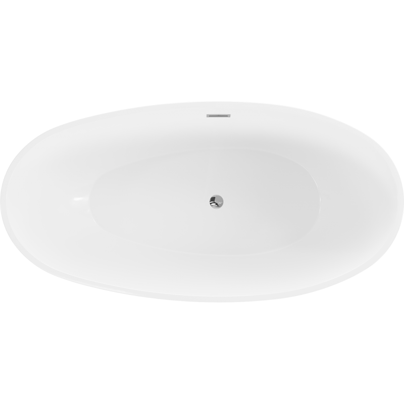 Mexen Bilbao bañera exenta 180 x 90 cm, blanca, desbordamiento cromo - 51311809000-01