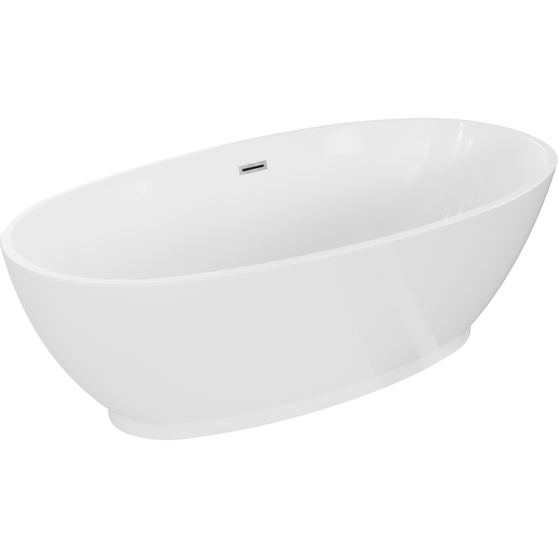 Mexen Bilbao bañera exenta 180 x 90 cm, blanca, desbordamiento cromo - 51311809000-01