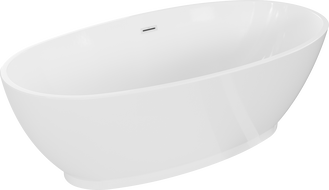 Mexen Bilbao vrijstaande badkuip 180 x 90 cm, wit, witte overloop - 51311809000-20