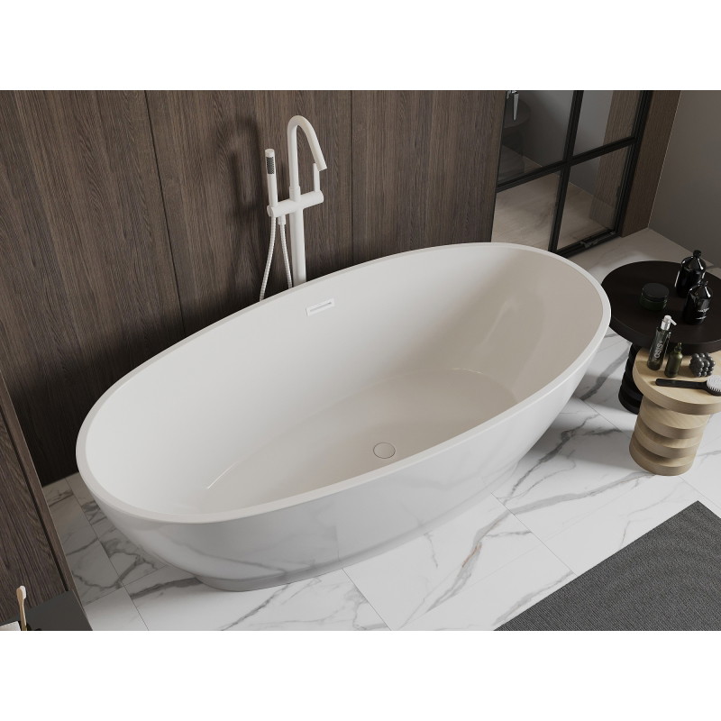 Mexen Bilbao vabas seistes vann 180 x 90 cm, valge, valge ülevool - 51311809000-20