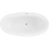 Mexen Bilbao freestanding bath 180 x 90 cm, white, brushed gold overflow - 51311809000-55