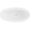 Mexen Bilbao vrijstaande badkuip 180 x 90 cm, wit, goud geborstelde overloop - 51311809000-55