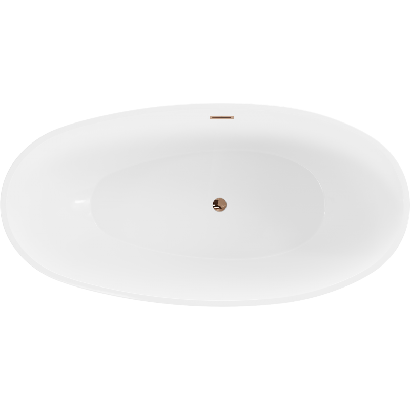 Mexen Bilbao Freestanding Bath 180 x 90 cm, White, Overflow Rose Gold - 51311809000-60