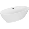 Mexen Bilbao vrijstaande badkuip 180 x 90 cm, wit, overloop gun gray geborsteld - 51311809000-66