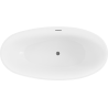 Mexen Bilbao vrijstaande badkuip 180 x 90 cm, wit, overloop gun gray geborsteld - 51311809000-66