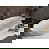 Mexen Bilbao freistehende Badewanne 180 x 90 cm, weiß, gebürsteter Messingüberlauf - 51311809000-65