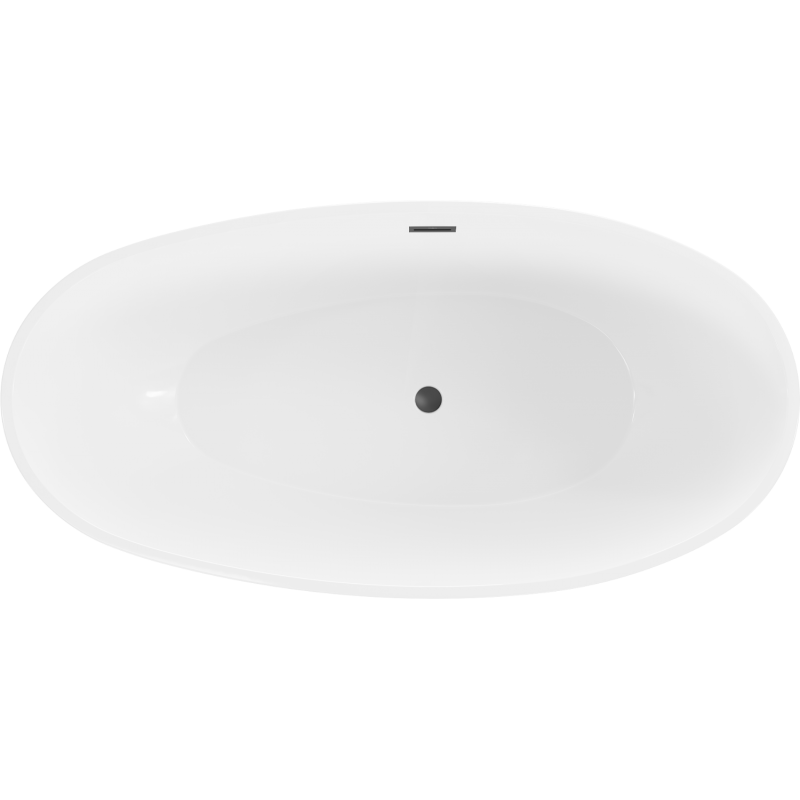 Mexen Bilbao freistehende Badewanne 180 x 90 cm, weiß, schwarzer Überlauf - 51311809000-70