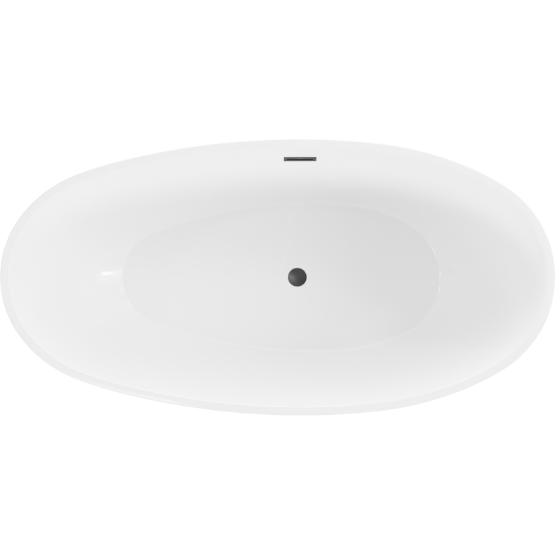 Mexen Bilbao vasca da bagno autoportante 180 x 90 cm, bianca, troppo pieno nero - 51311809000-70